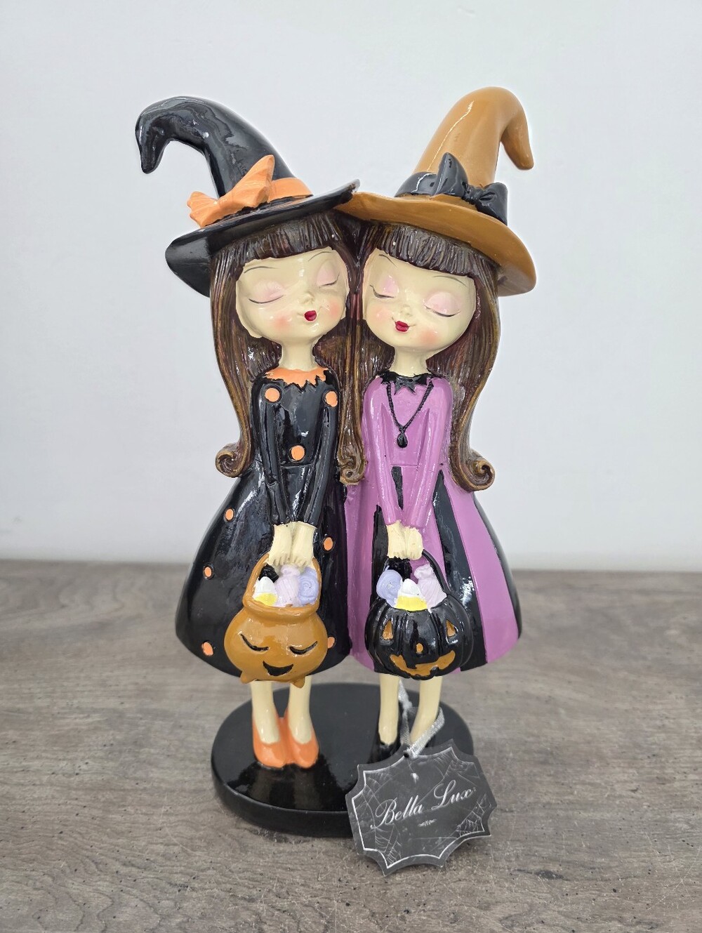 Bella Lux Witch Sisters Trick Or Treat Halloween Figurine with Candy Baskets